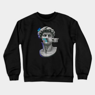 Michelangelo - David Retro Glitch Art Crewneck Sweatshirt